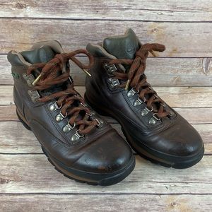 Timberland Euro Hiking Boots Brown Leather Lace Up